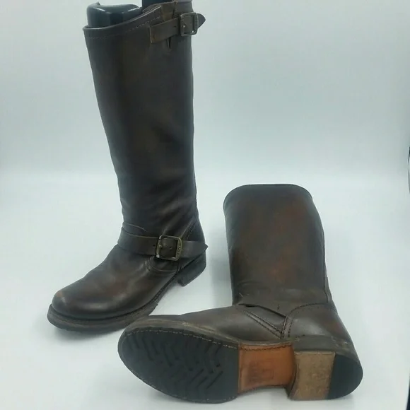 FRYE l Veronica Slouch Dark Brown Boots - Picture 5 of 8